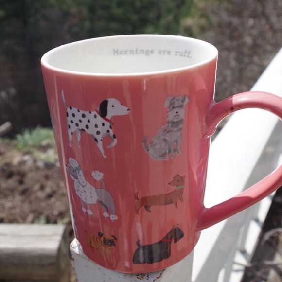 Mornings Are Ruff Mug Peach - Picture 1 of 5
